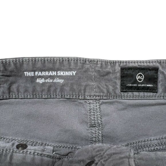 AG Adriano Goldschmied SIZE 27 Farrah High Rise Corduroy Pants Skinny Gray AG - Picture 3 of 11